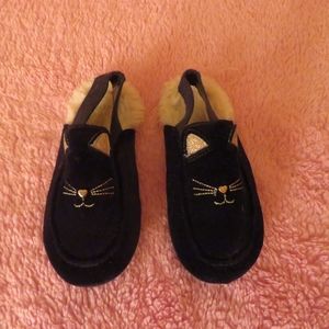 Cute kids kitty furry flats